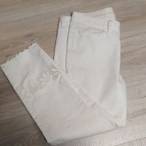 LC SZ 10 Skinny Jean white with embroidery